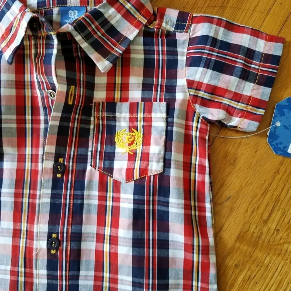 Bundle 2‎ Phat Farm 3-6 Months Boys Baby Plaid Check One Piece Short Sleeve